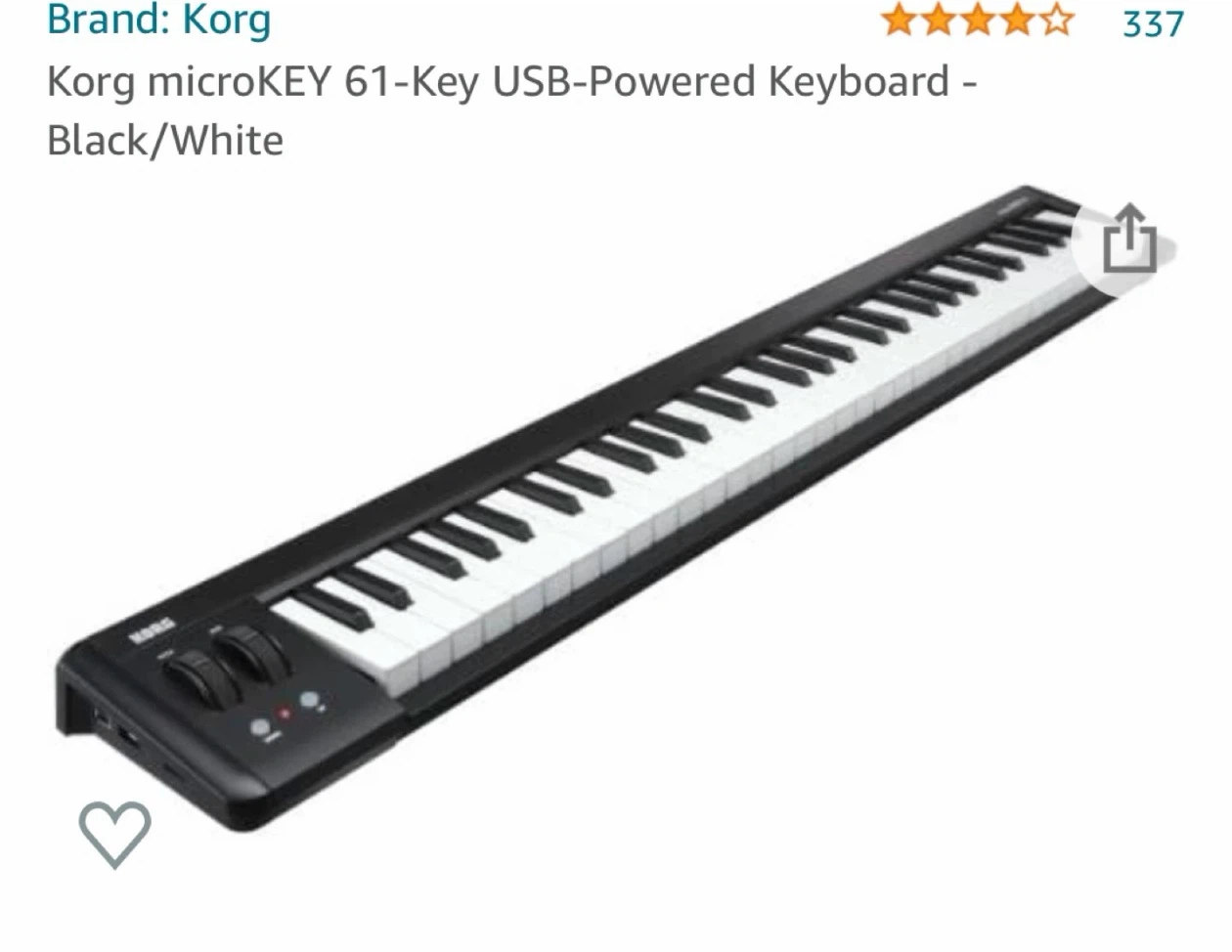 Korg microKEY 61-Key USB-Powered Keyboard 🏈