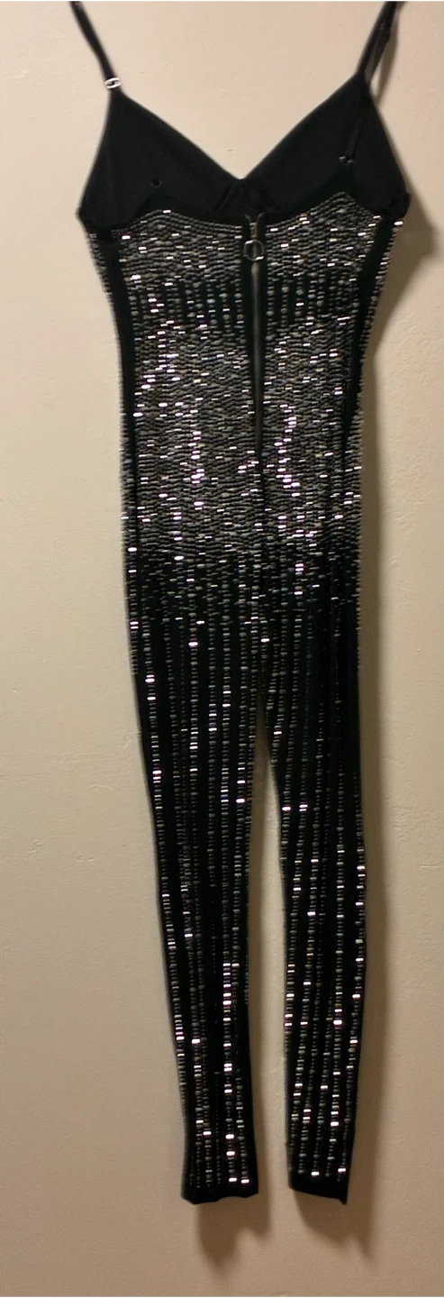 Black Rhinestone Embellished Jumpsuit - photo 2