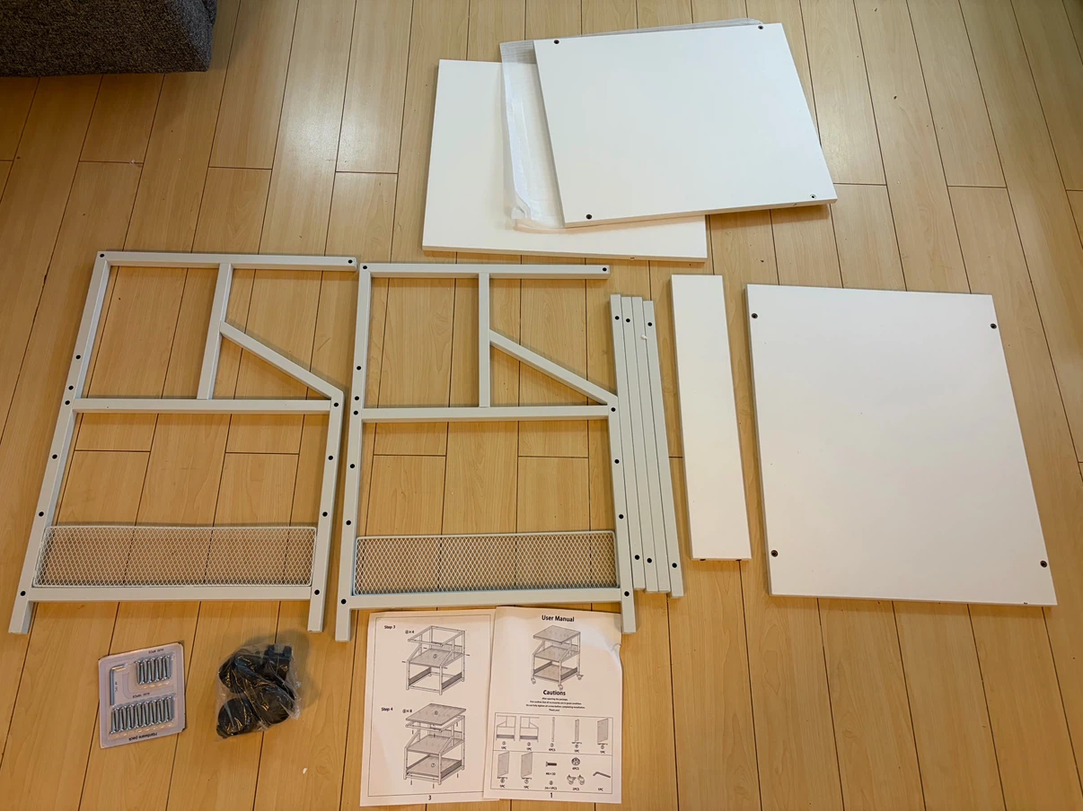 -Tier Rolling Storage Shelf - White - photo 4