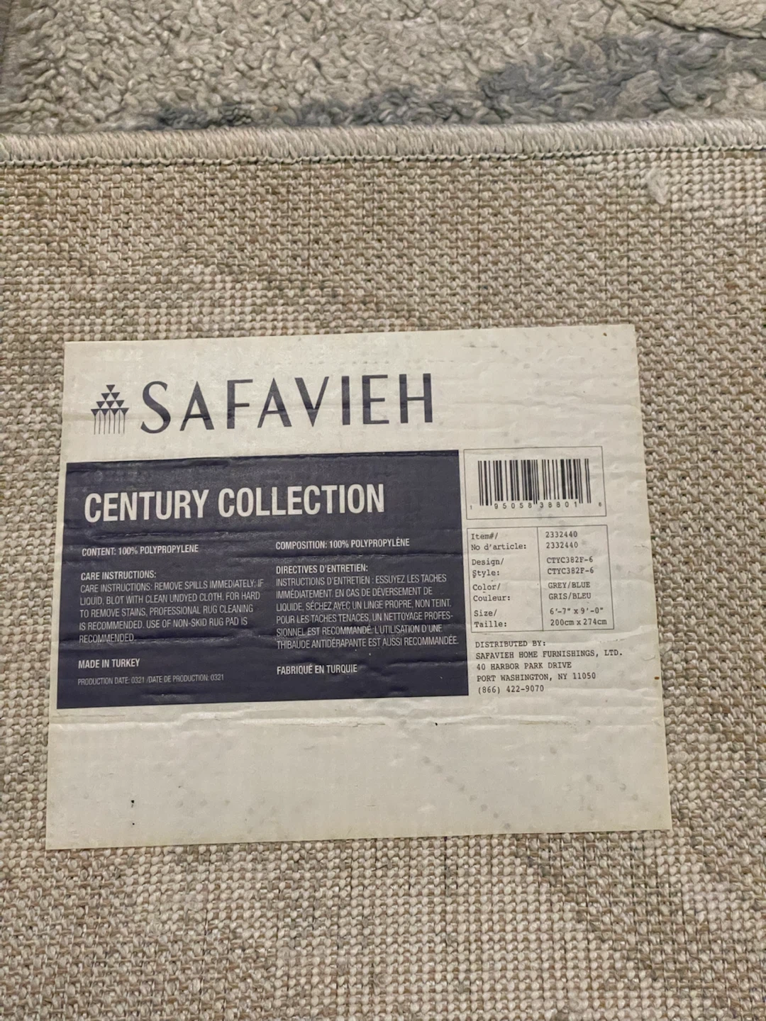 Safavieh Century Collection Area Rug, Grey/Blue - photo 3