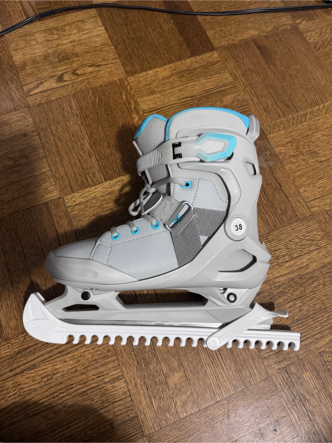 Oxelo Ice Skates - Grey and Blue - Size 38
