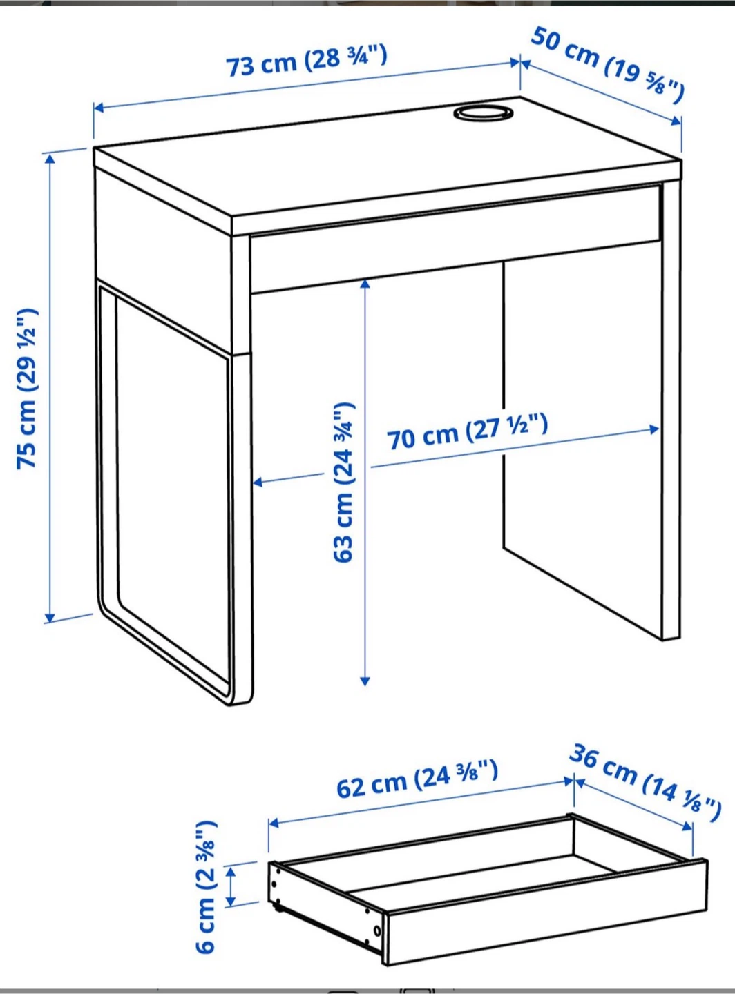 IKEA MICKE Desk in White - photo 2