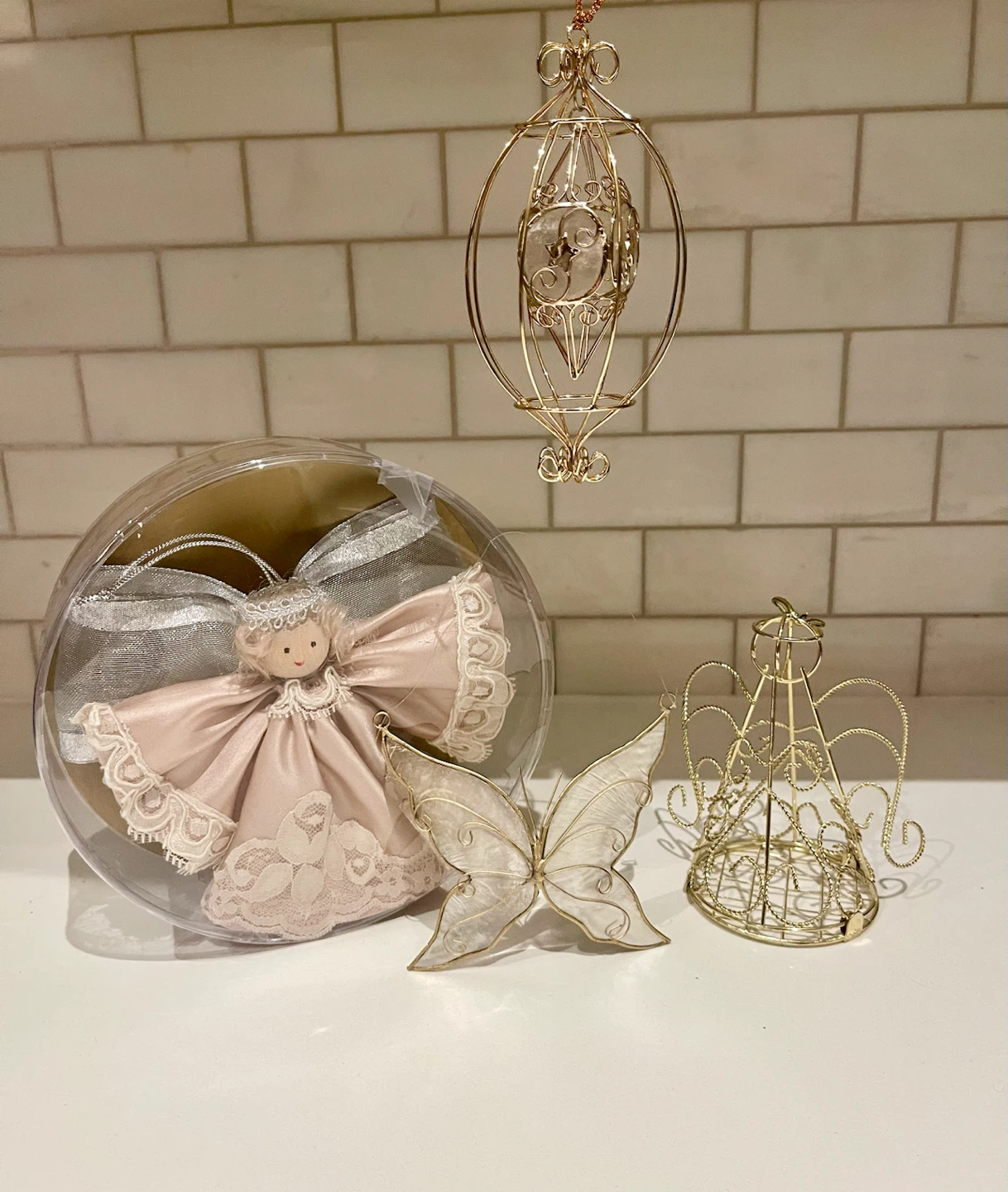 Set of 4 Decorative Hanging Christmas Ornaments