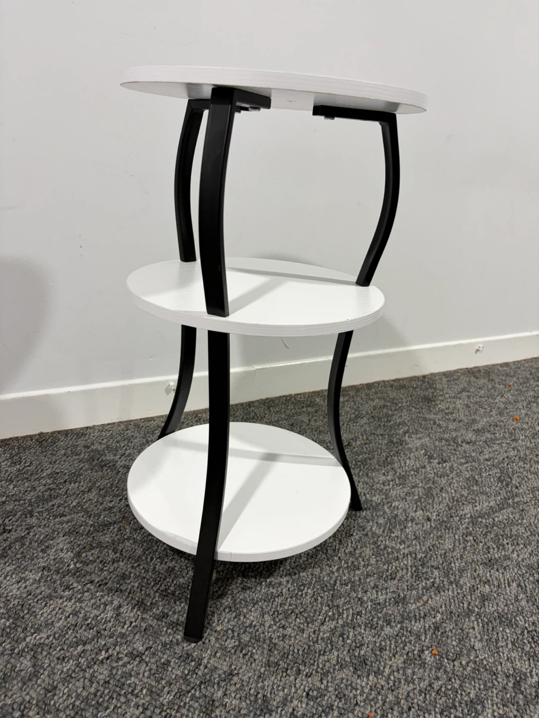 YEAKOO 3-Tier Round Side Table white