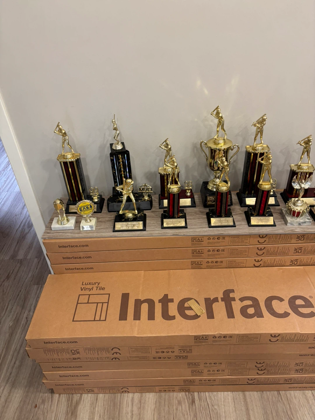 Collection of Vintage Softball Trophies