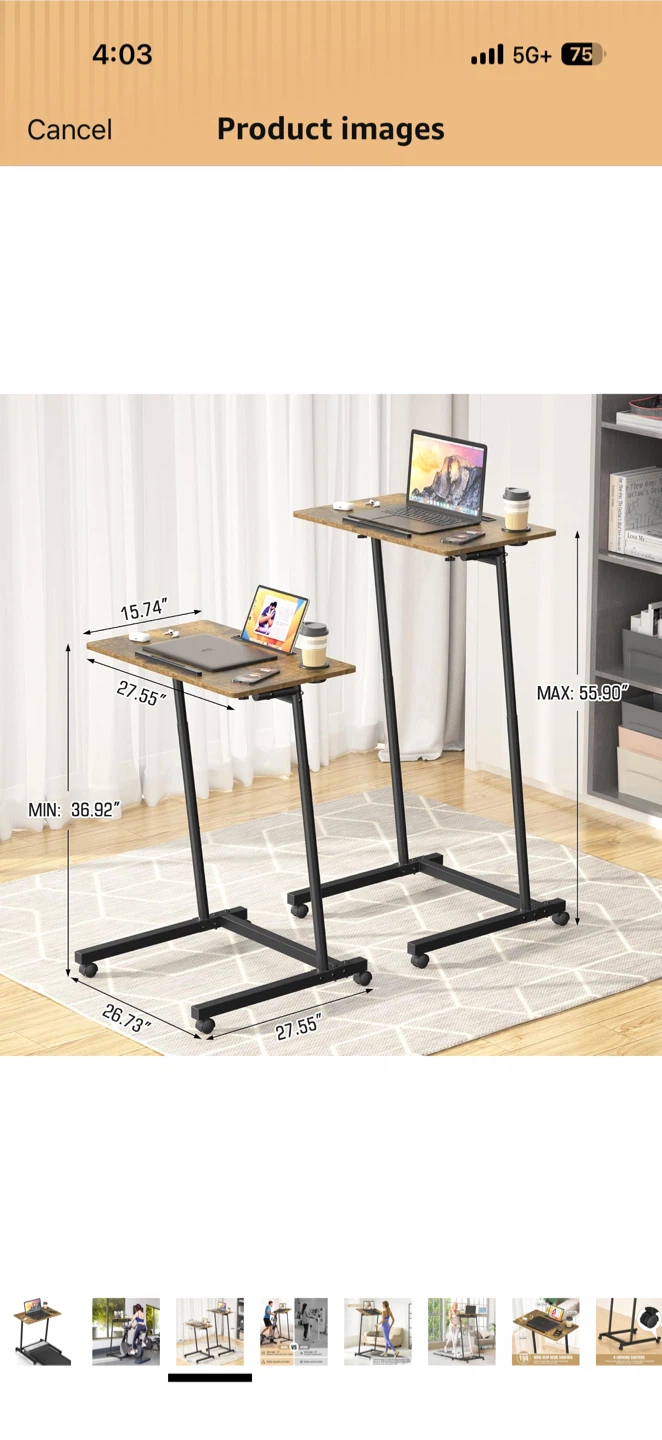 Adjustable Rolling Laptop Desk - photo 3