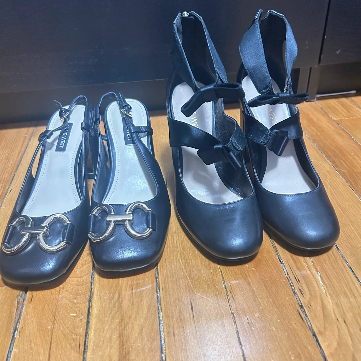Nine West Black Slingback Heels - photo 4