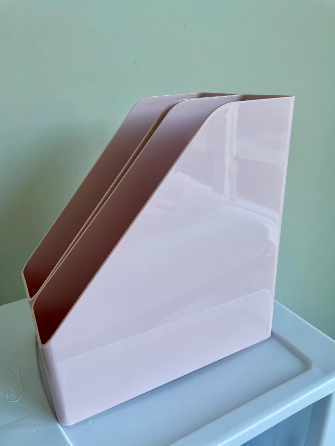 Two Pink Sterilite Magazine Holders - photo 2