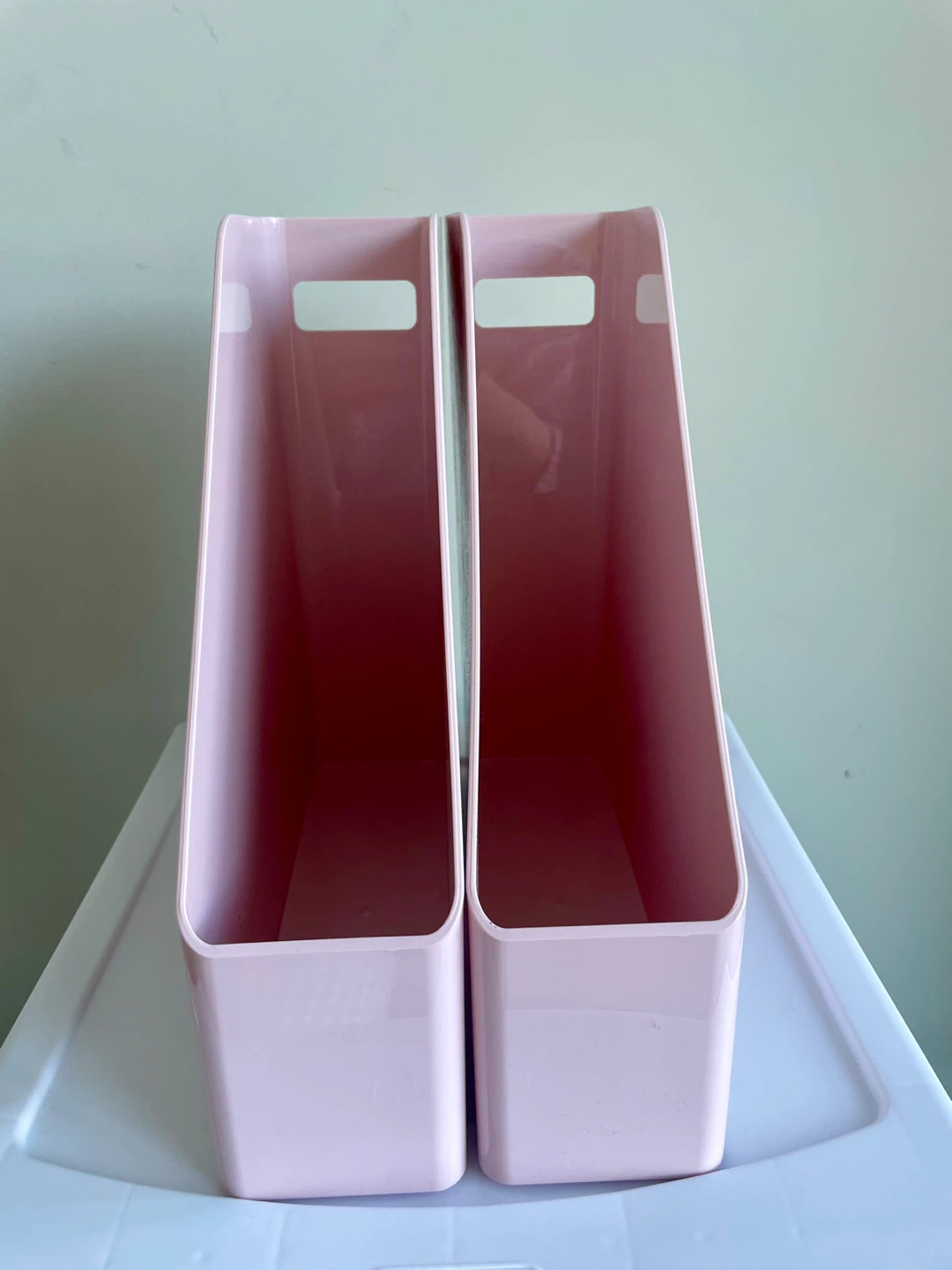 Two Pink Sterilite Magazine Holders - photo 3