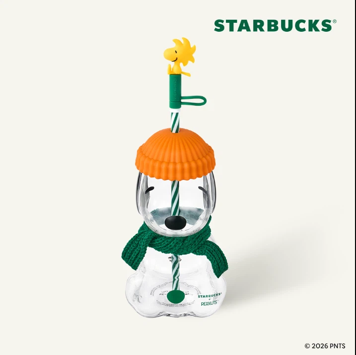 BRAND NEW 🥕 Starbucks x Peanuts Snoopy Glass Cold Cup