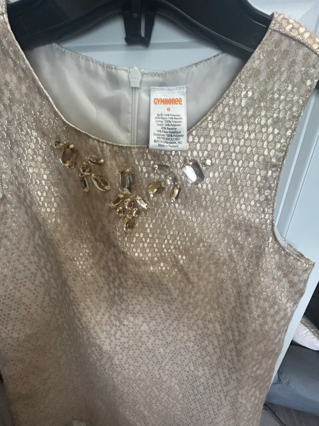 Gymboree Gold Metallic Dress Size 6 - photo 2