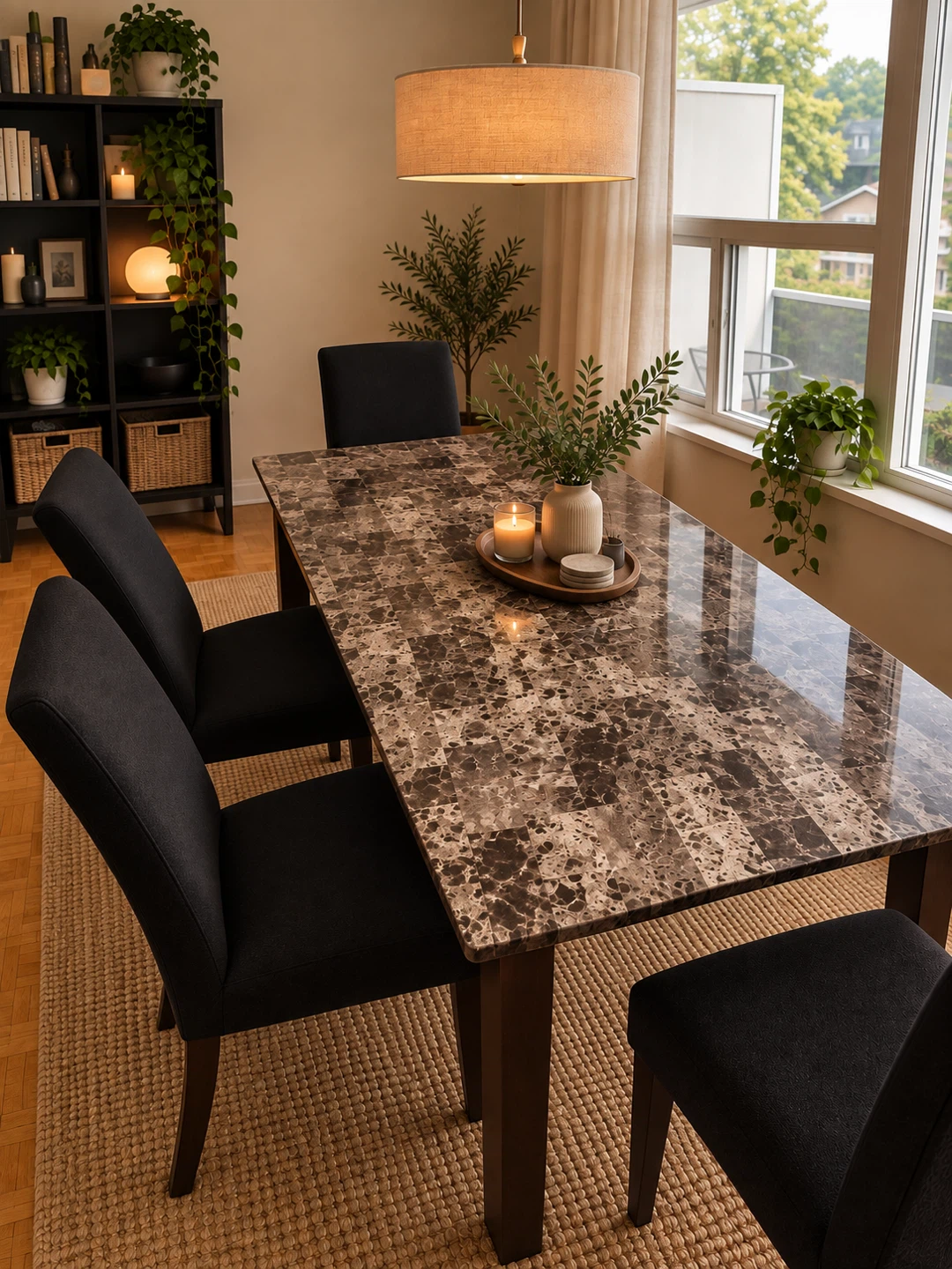 Faux Marble Wooden Dining Table (no chairs)