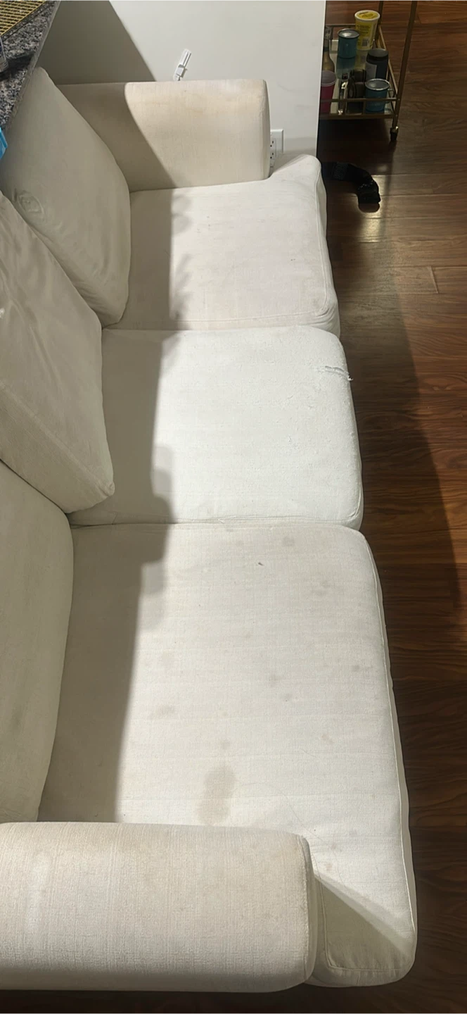 Three-Seater White Sofa