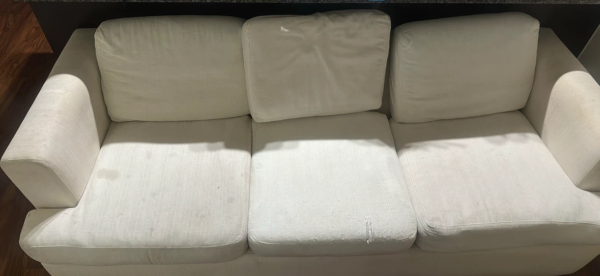 Three-Seater White Sofa - photo 2