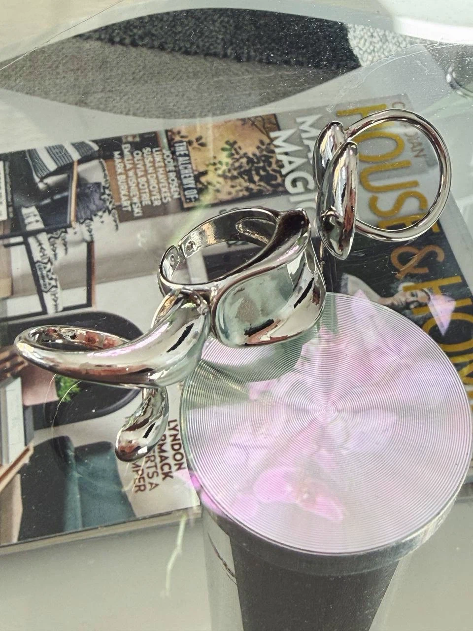 Silver Chunky Dome Ring Set (3 Pieces) - photo 3
