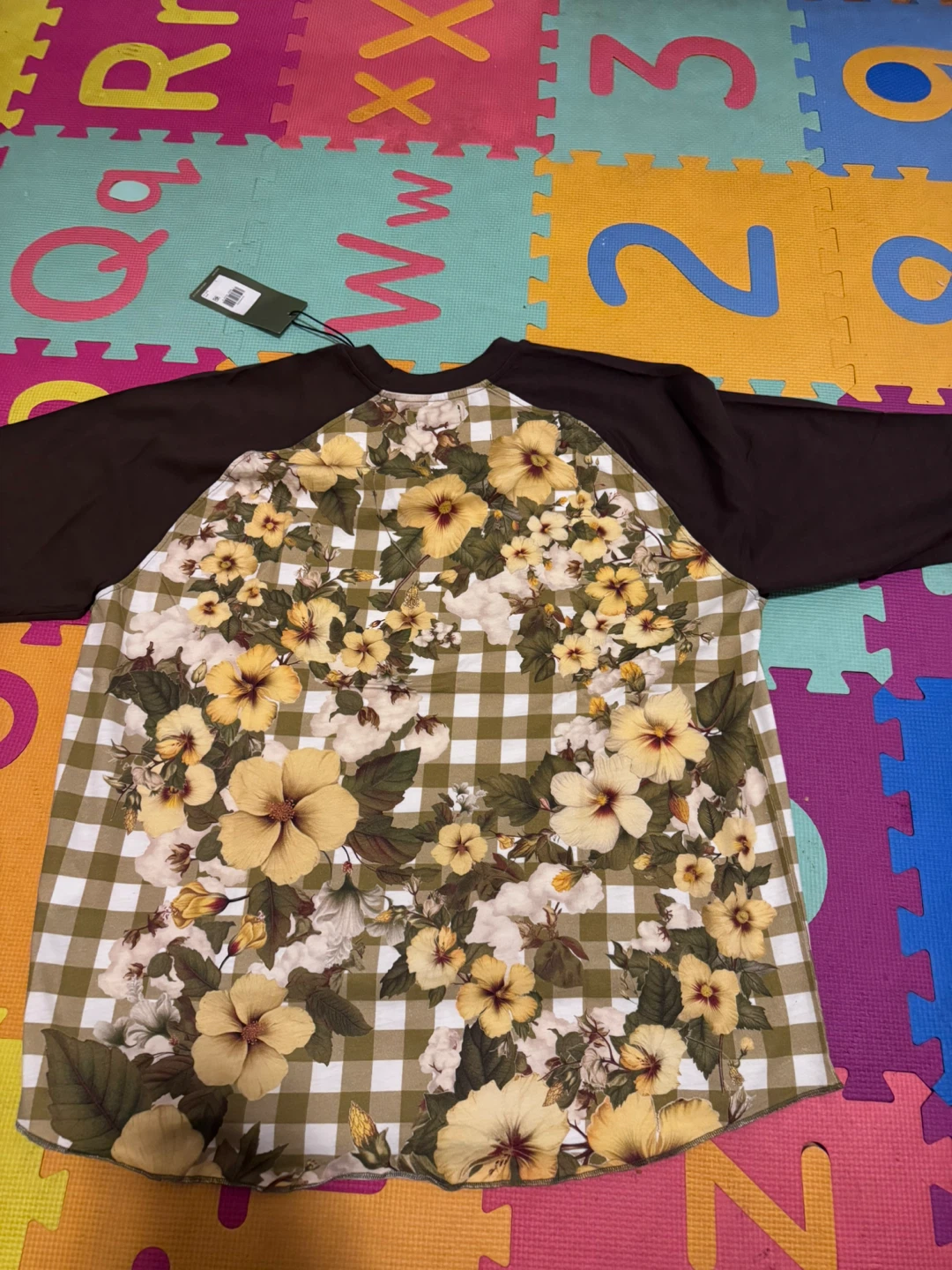 Denim Tears Floral Gingham Long Sleeve Tee