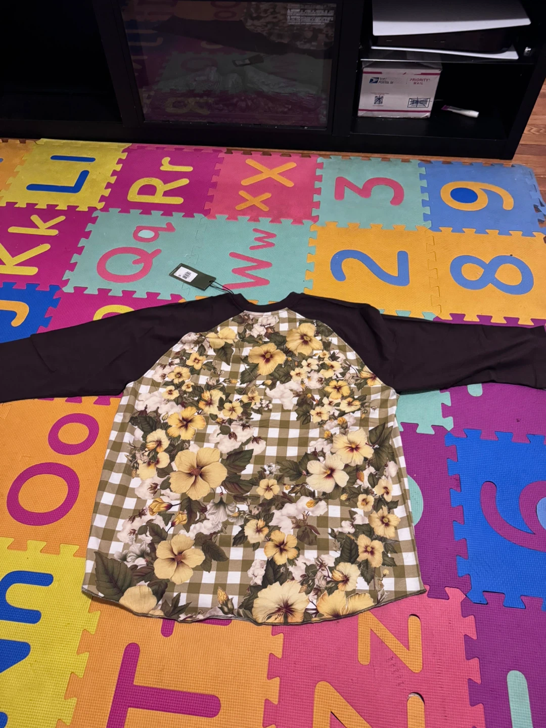 Denim Tears Floral Gingham Long Sleeve Tee - photo 2