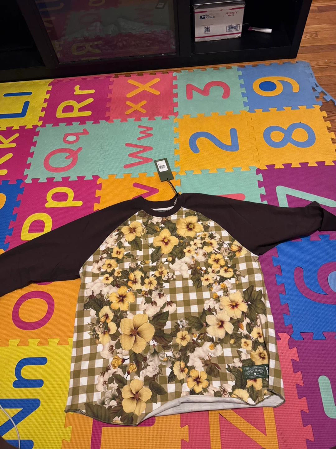 Denim Tears Floral Gingham Long Sleeve Tee - photo 3