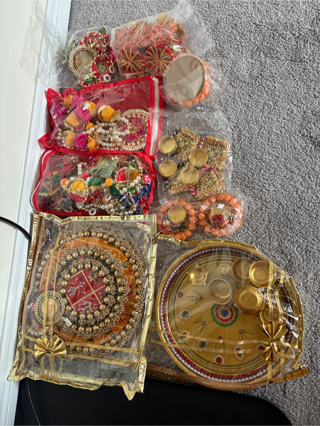 Decorative Pooja Thali and Indian Wedding Accessory Set