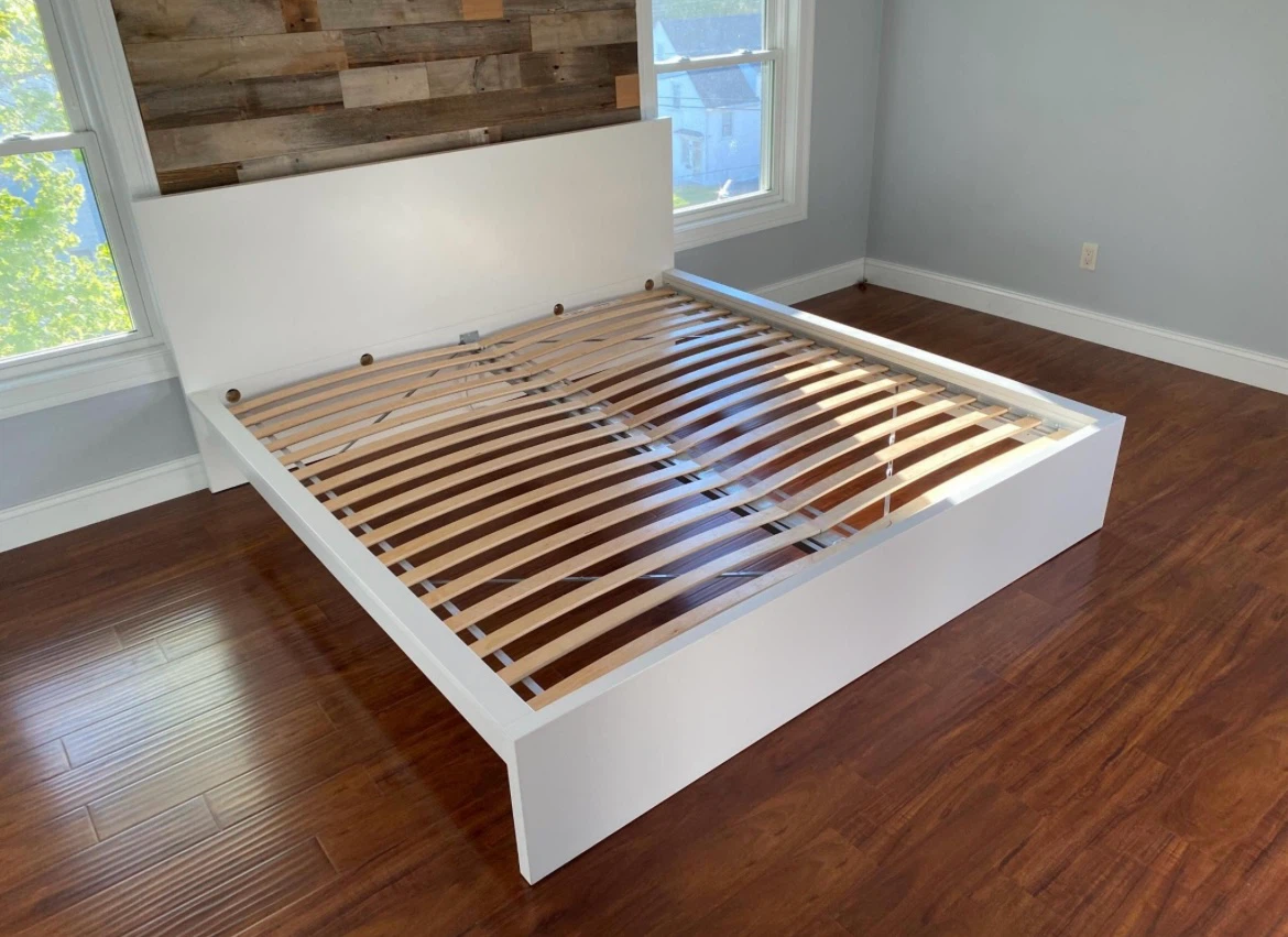 IKEA KING bed frame in white