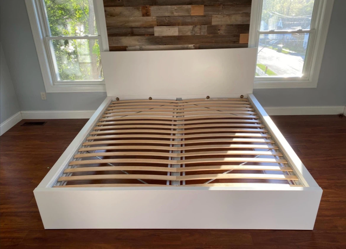 IKEA KING bed frame in white - photo 2
