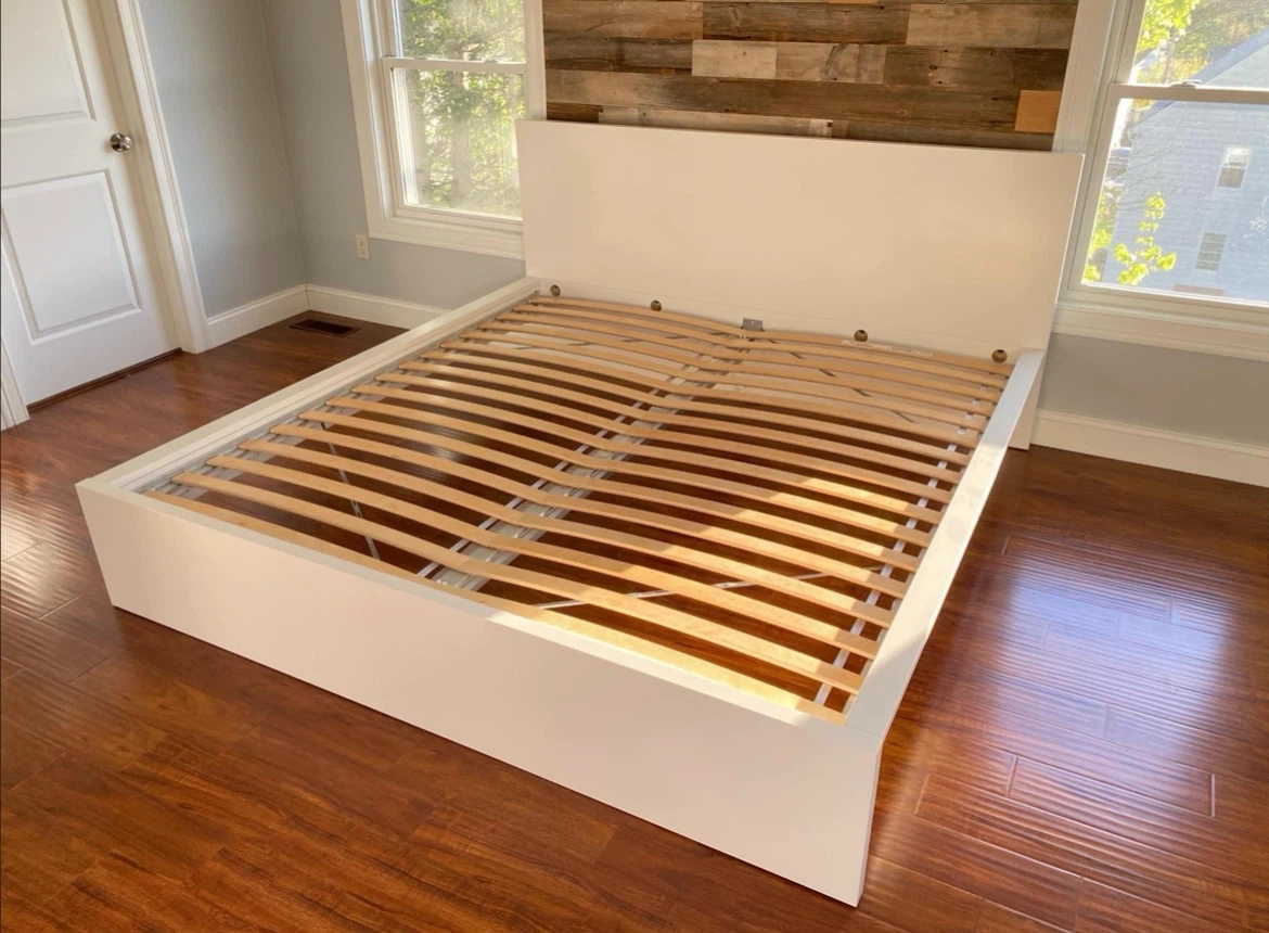 IKEA KING bed frame in white - photo 3