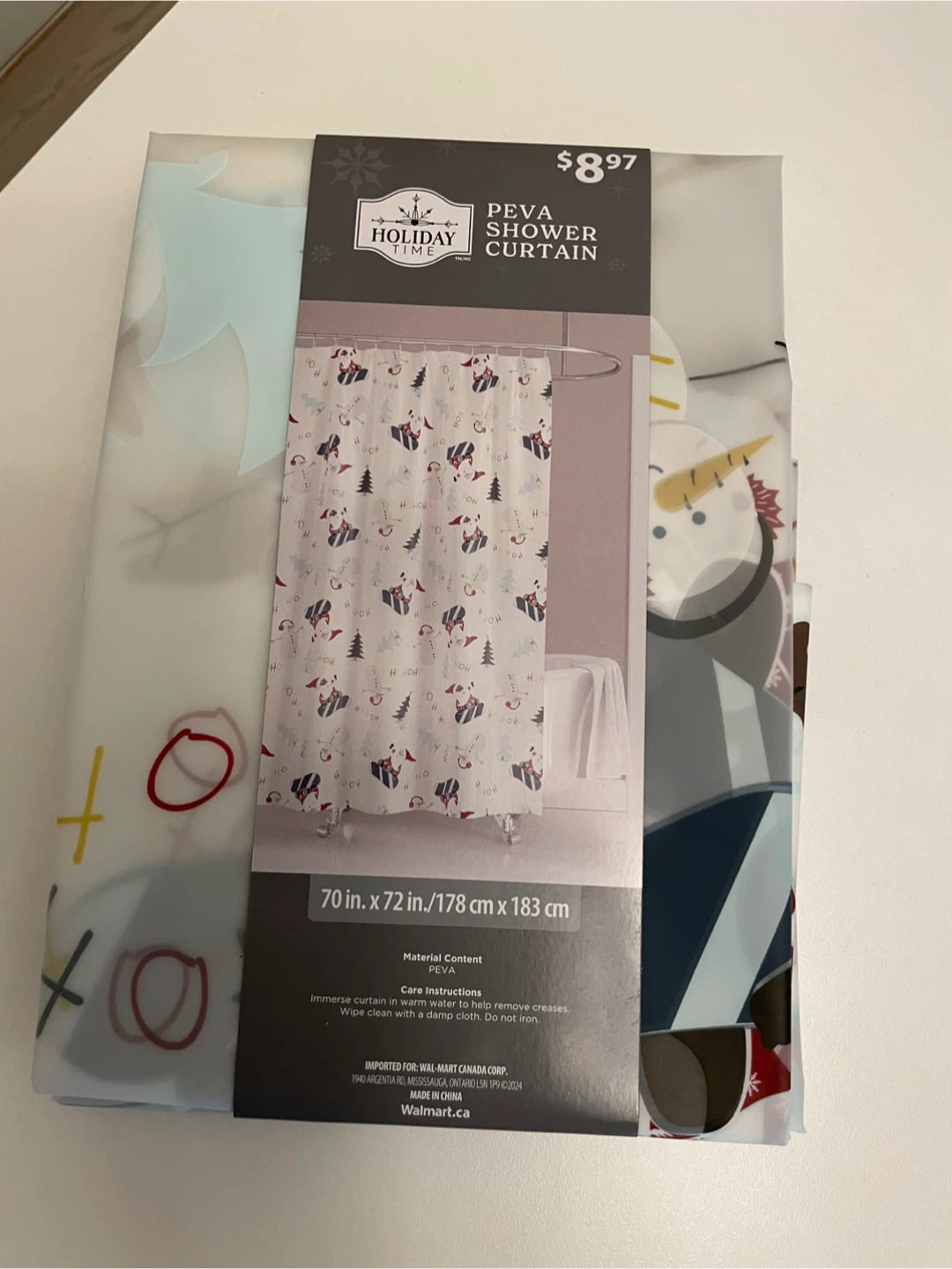 Holiday Time PEVA Shower Curtain 🏈