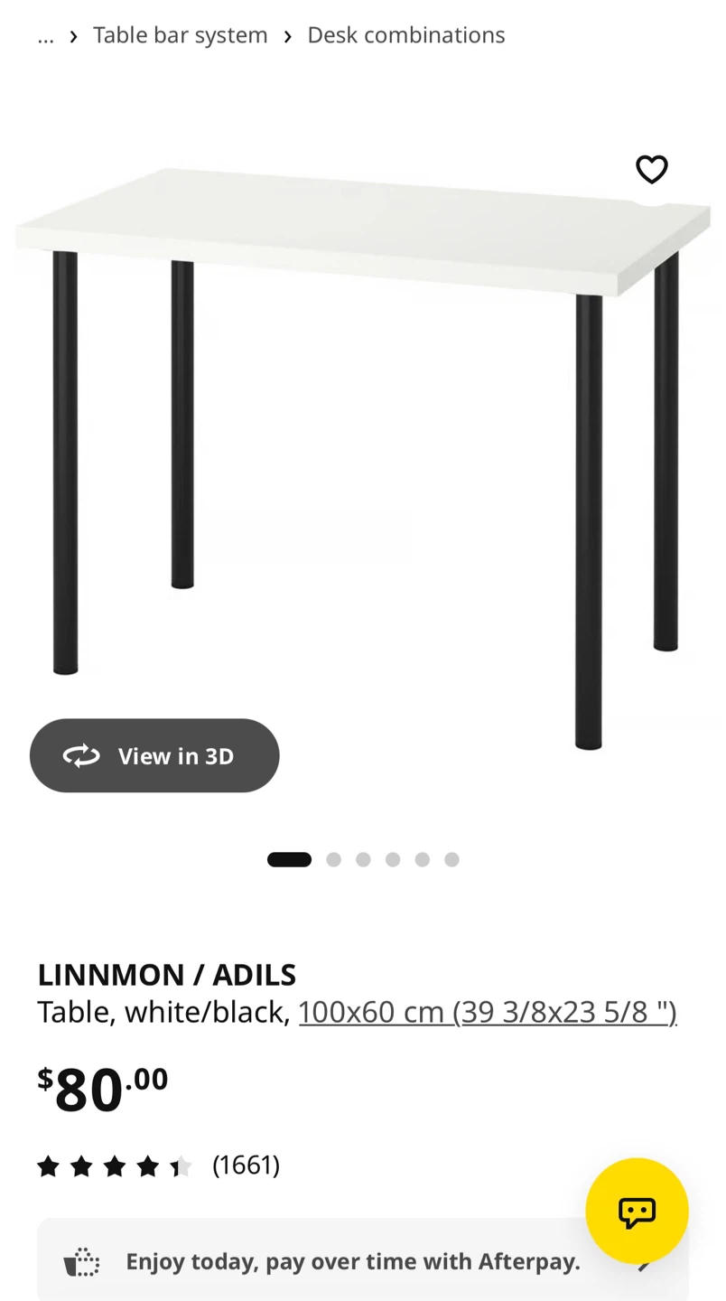 IKEA Table, White and Black - photo 2