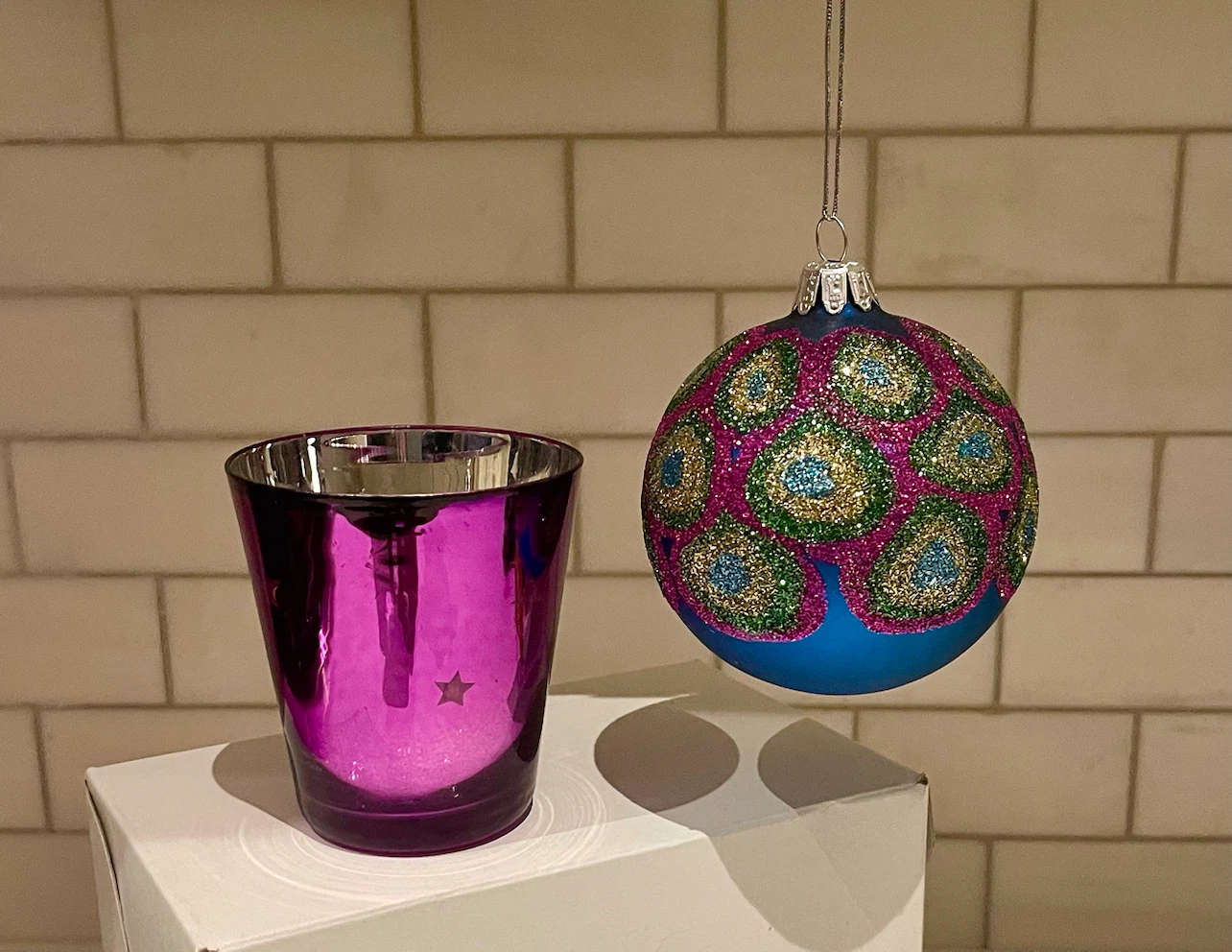 Star Votive Holder and Peacock Ornament