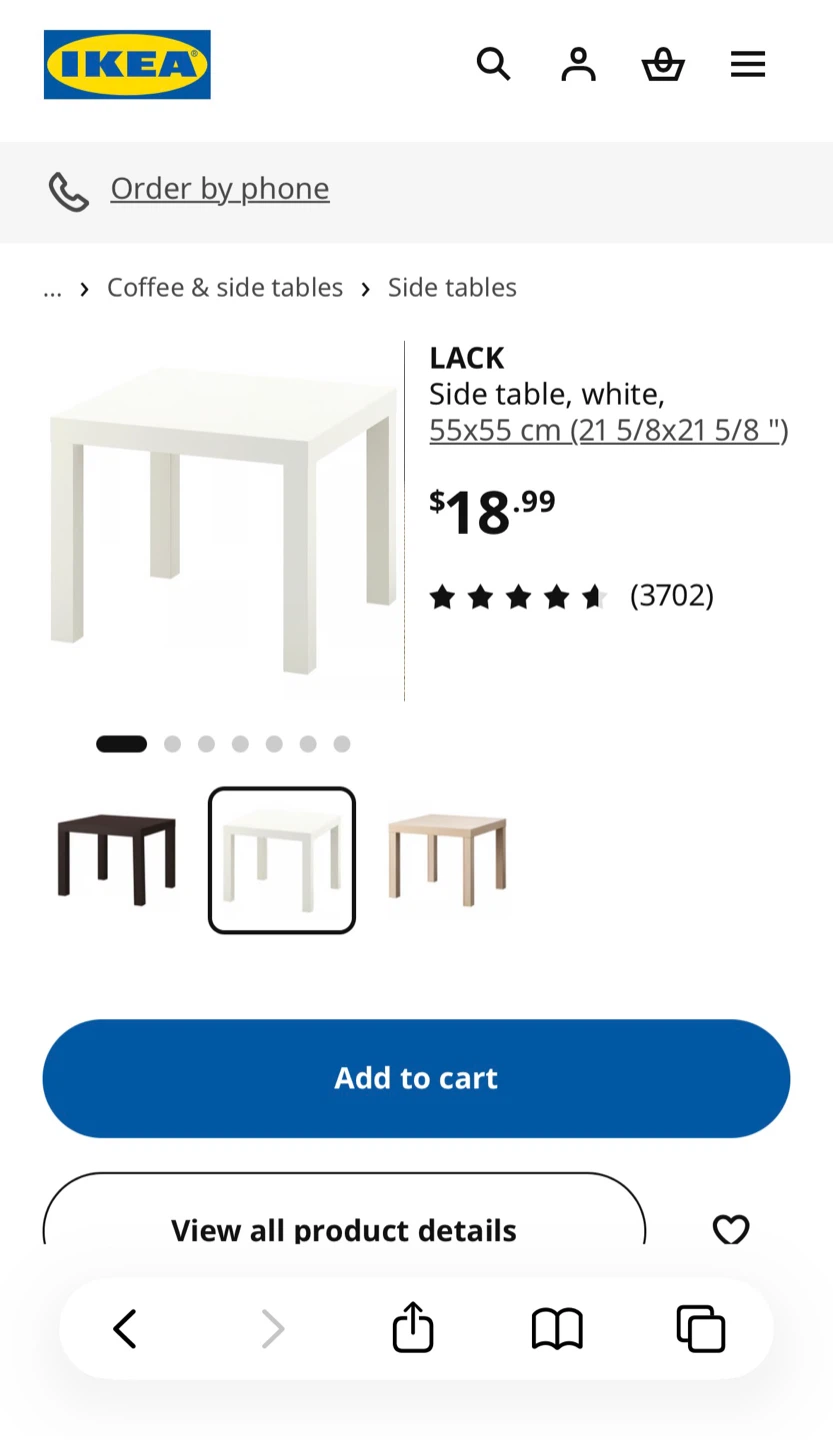 IKEA Side Table White - photo 2