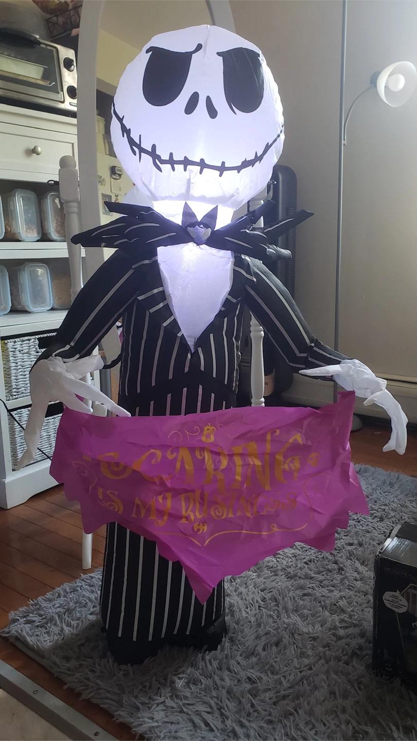 Jack Skellington Light-Up Halloween Inflatable