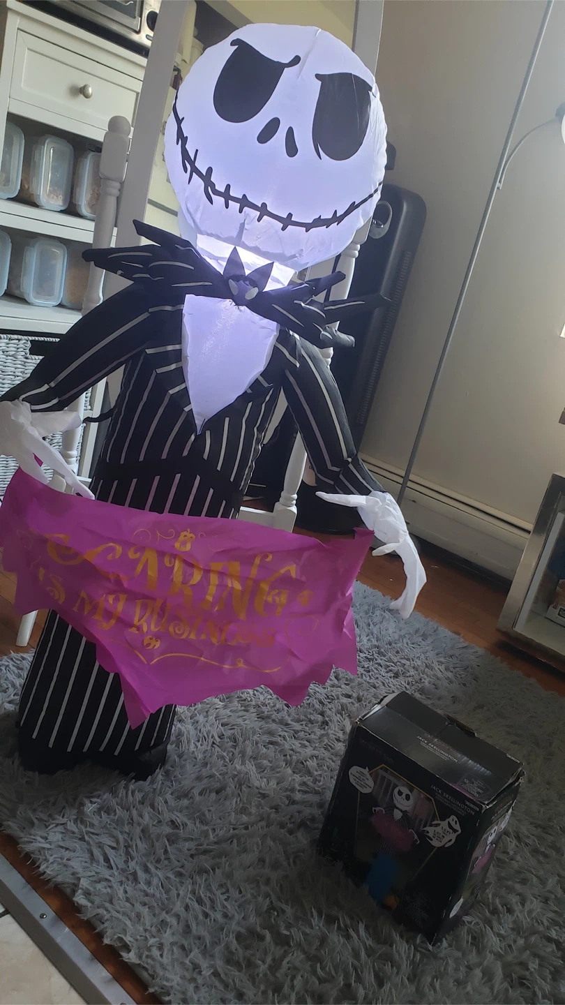 Jack Skellington Light-Up Halloween Inflatable - photo 2