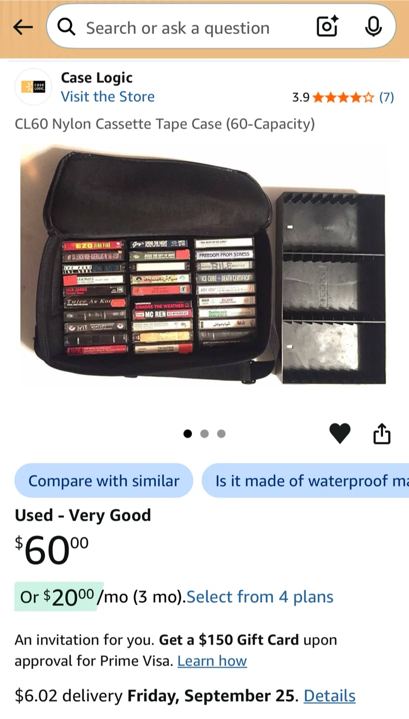 🏈 CaseLogic CL60 Nylon 2-Sided Cassette Tape Carrier - $30/each - photo 2