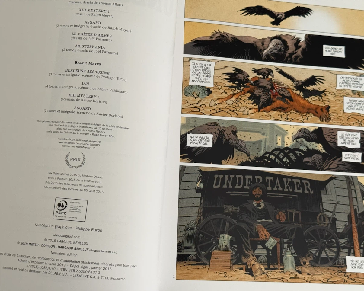 4 French Graphic Novels / Bandes Dessinées "Undertaker" (T1-T4) - photo 5