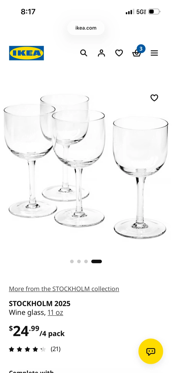 IKEA STOCKHOLM 2025 Wine Glass 4-Pack, Plates - photo 2