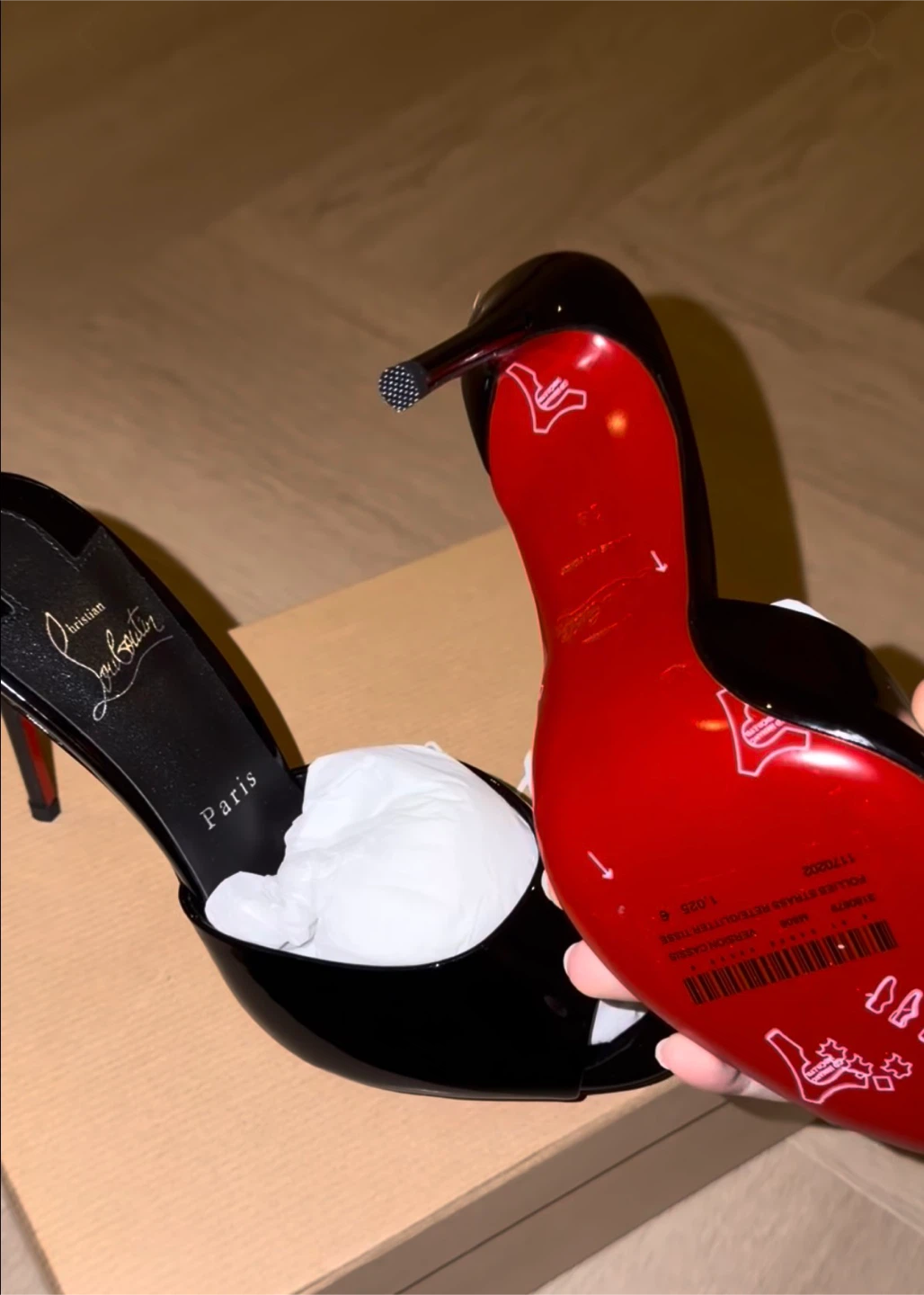 Christian Louboutin Patent Leather Peep Toe Heels - photo 2