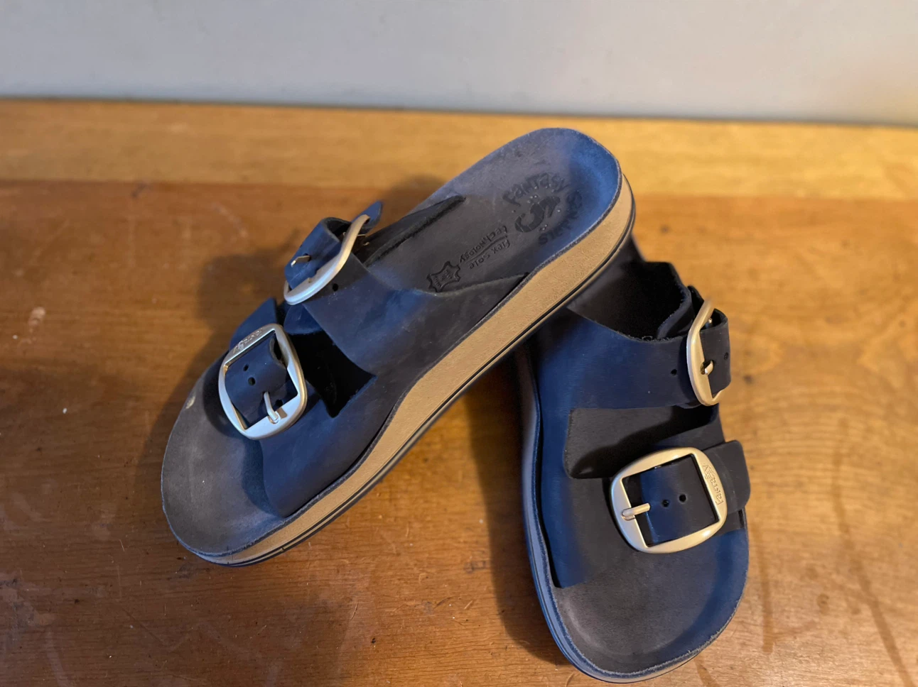 Fantasy Sandals navy blue slides