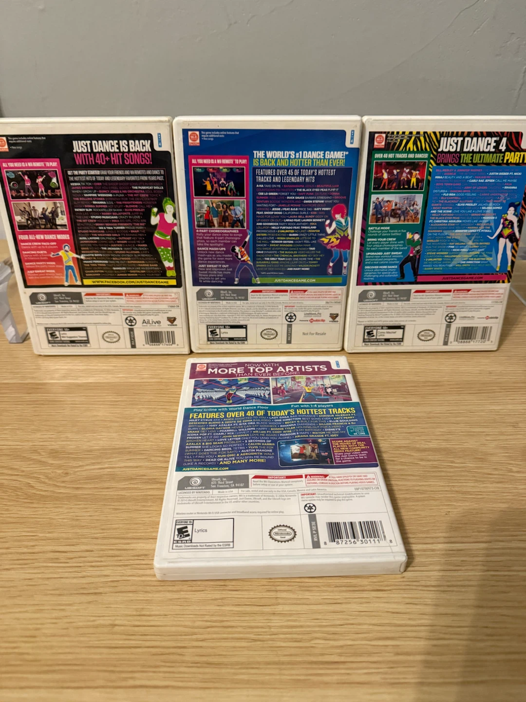 Nintendo Wii Just Dance 2, 3, 4, and 2015 Game Bundle - photo 2