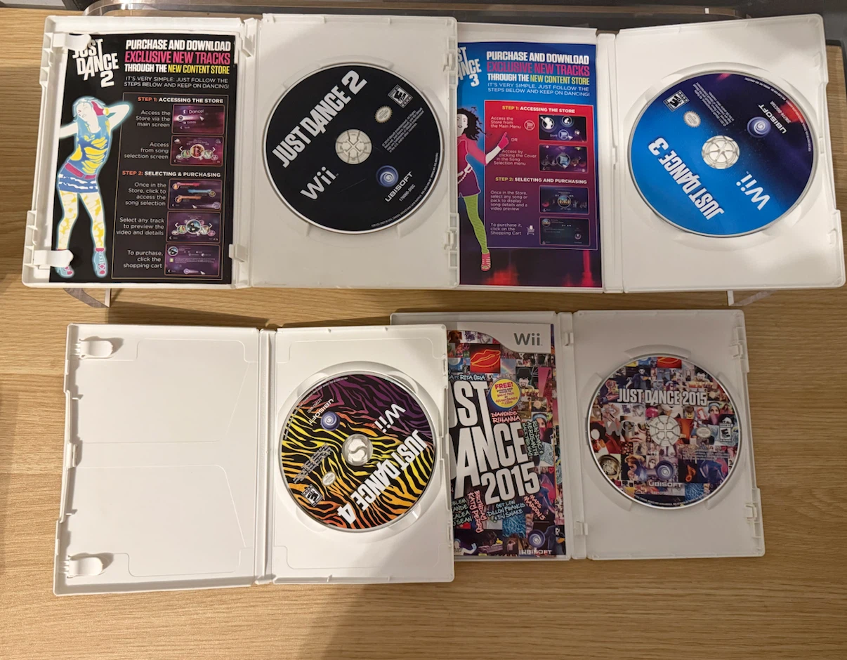 Nintendo Wii Just Dance 2, 3, 4, and 2015 Game Bundle - photo 4