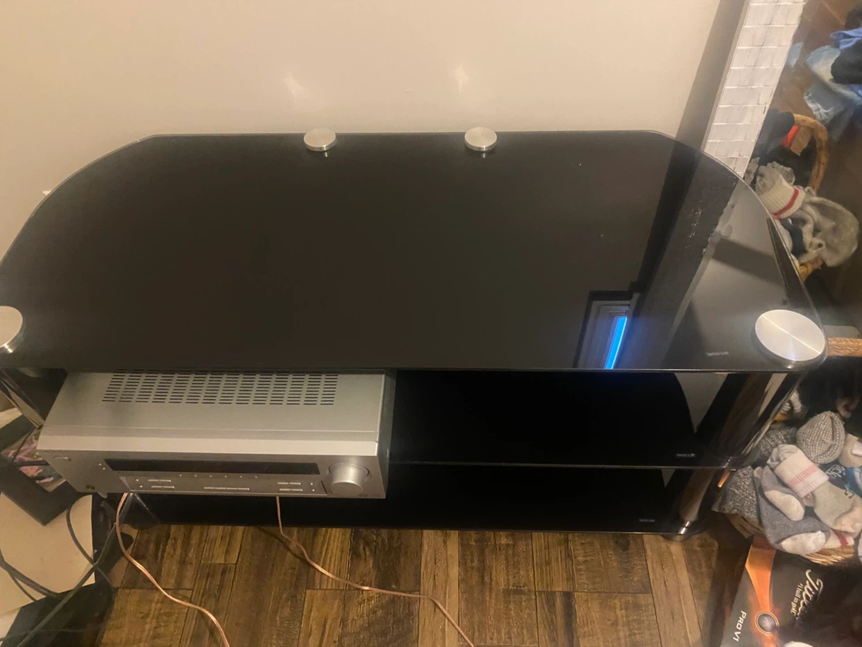 Black Glass TV Stand