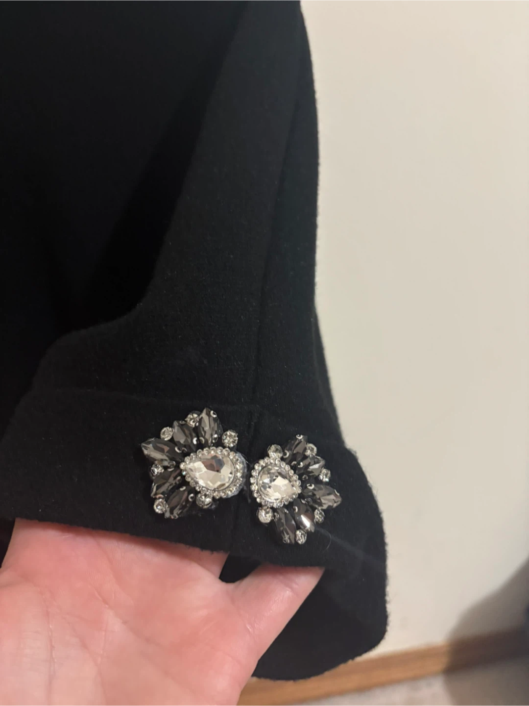 Black Sweater with Crystal Embellishments - photo 2