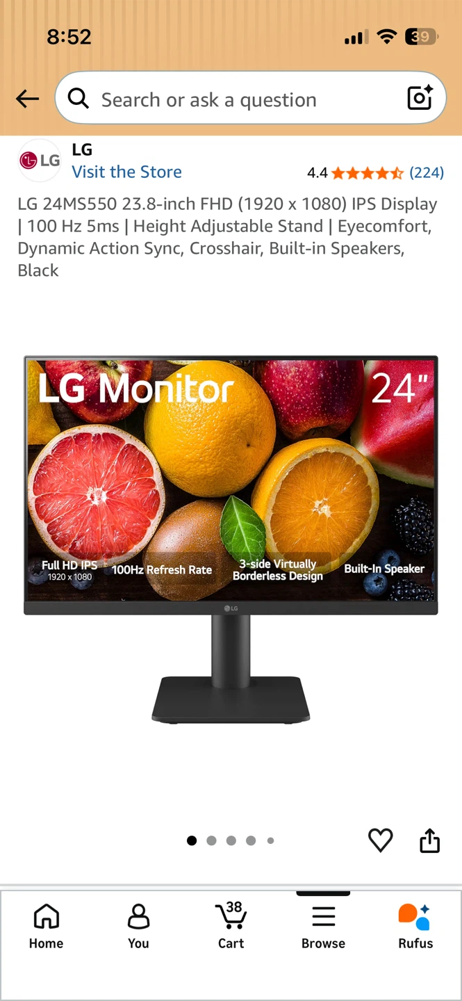 Like new LG 100 hz monitor with crosshair - photo 3