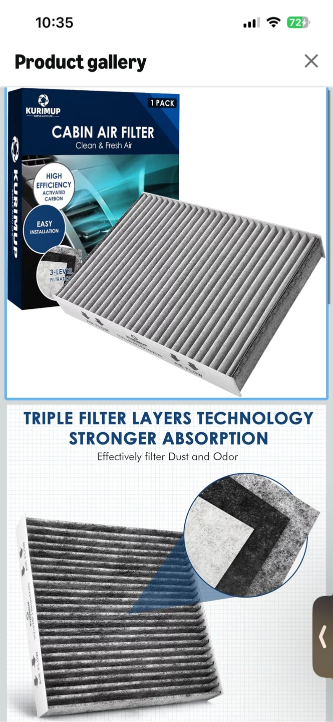Kurimup Cabin Air Filter SCF11854S