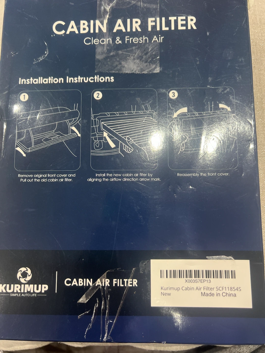 Kurimup Cabin Air Filter SCF11854S - photo 2