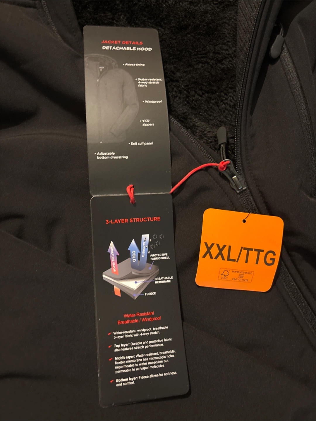 Kirkland Signature Black Softshell Jacket XXL - photo 2