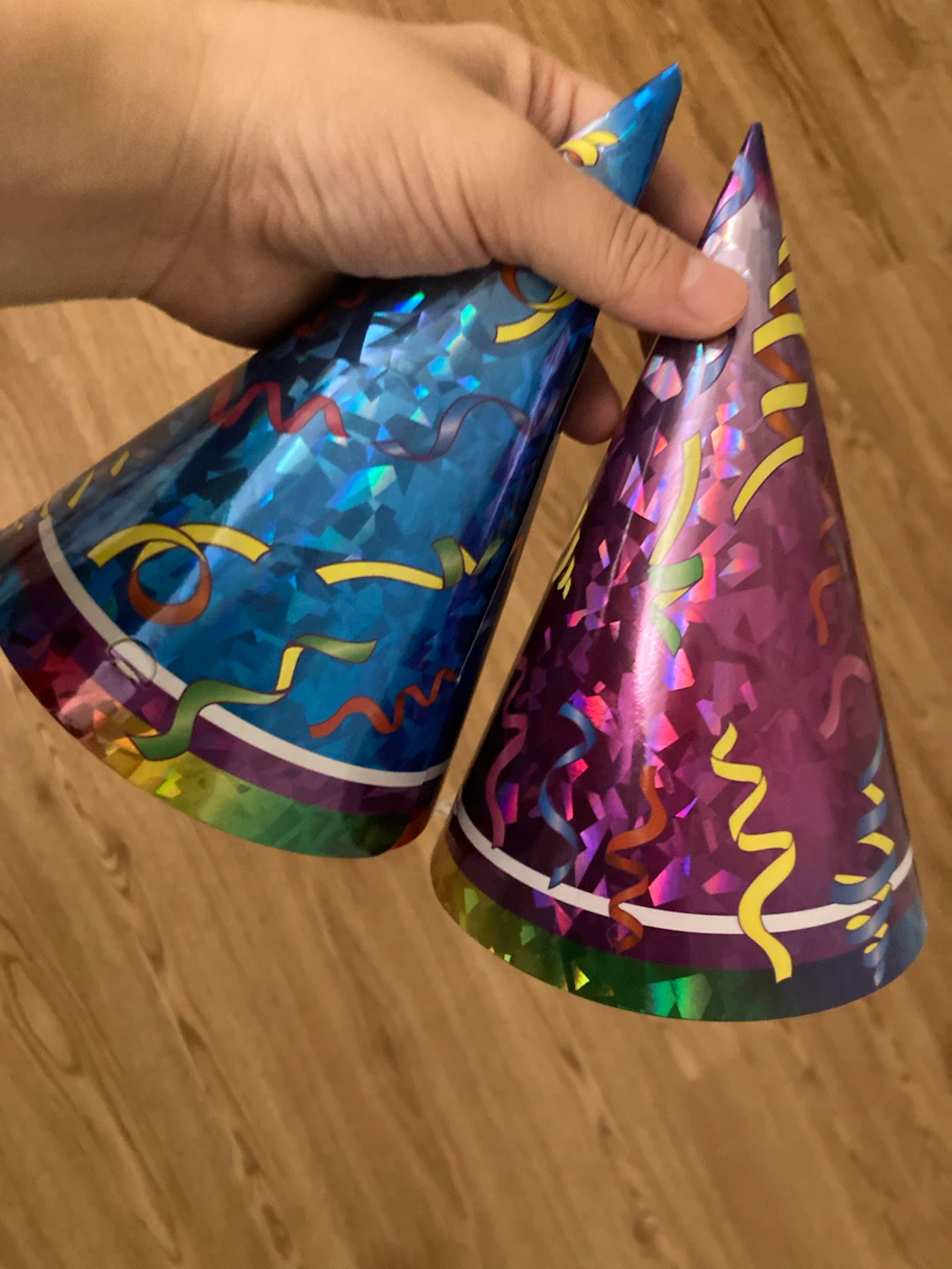 Two Holographic Party Hats🏈