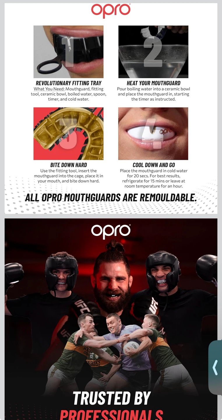 Opro Gold Youth Ultra Fit Mouthguard - Red/Pearl