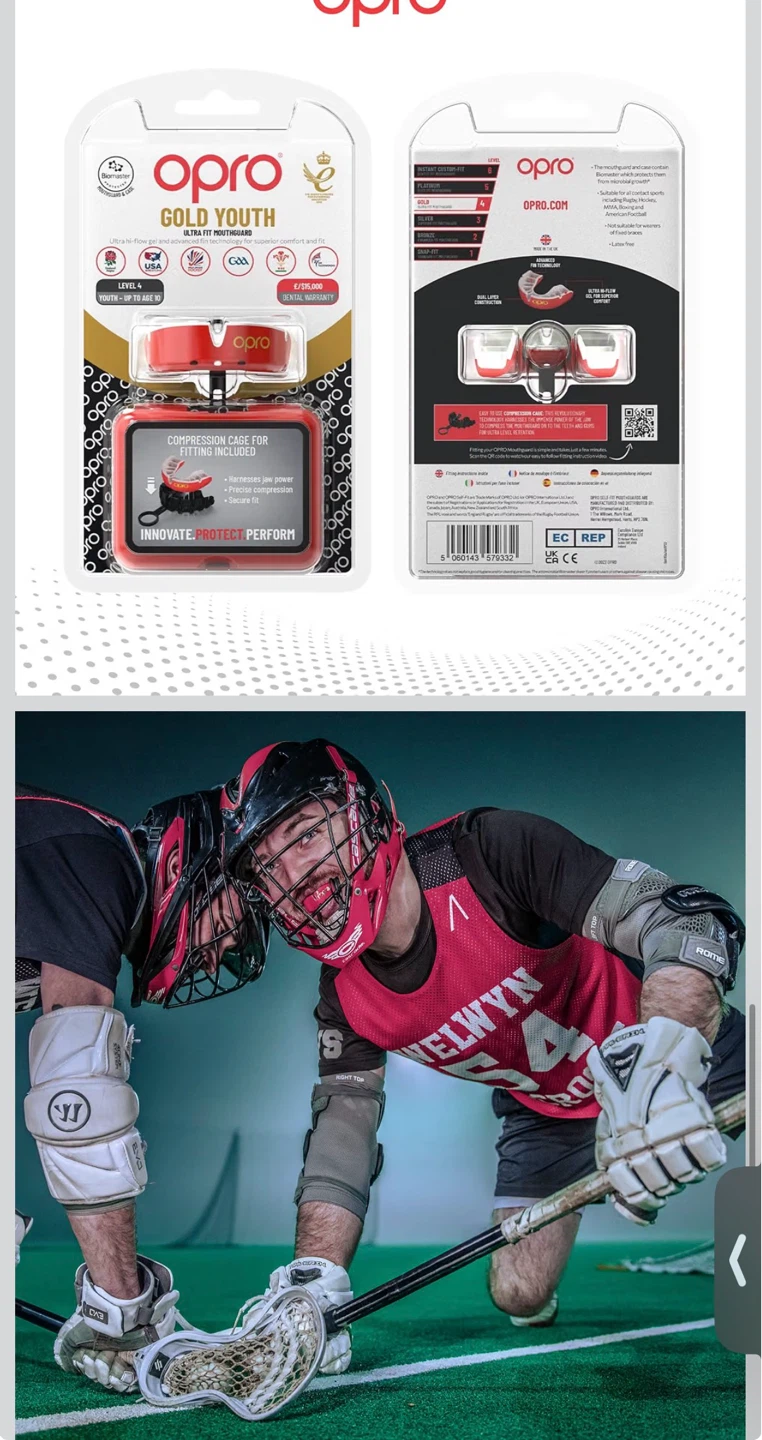 Opro Gold Youth Ultra Fit Mouthguard - Red/Pearl - photo 3