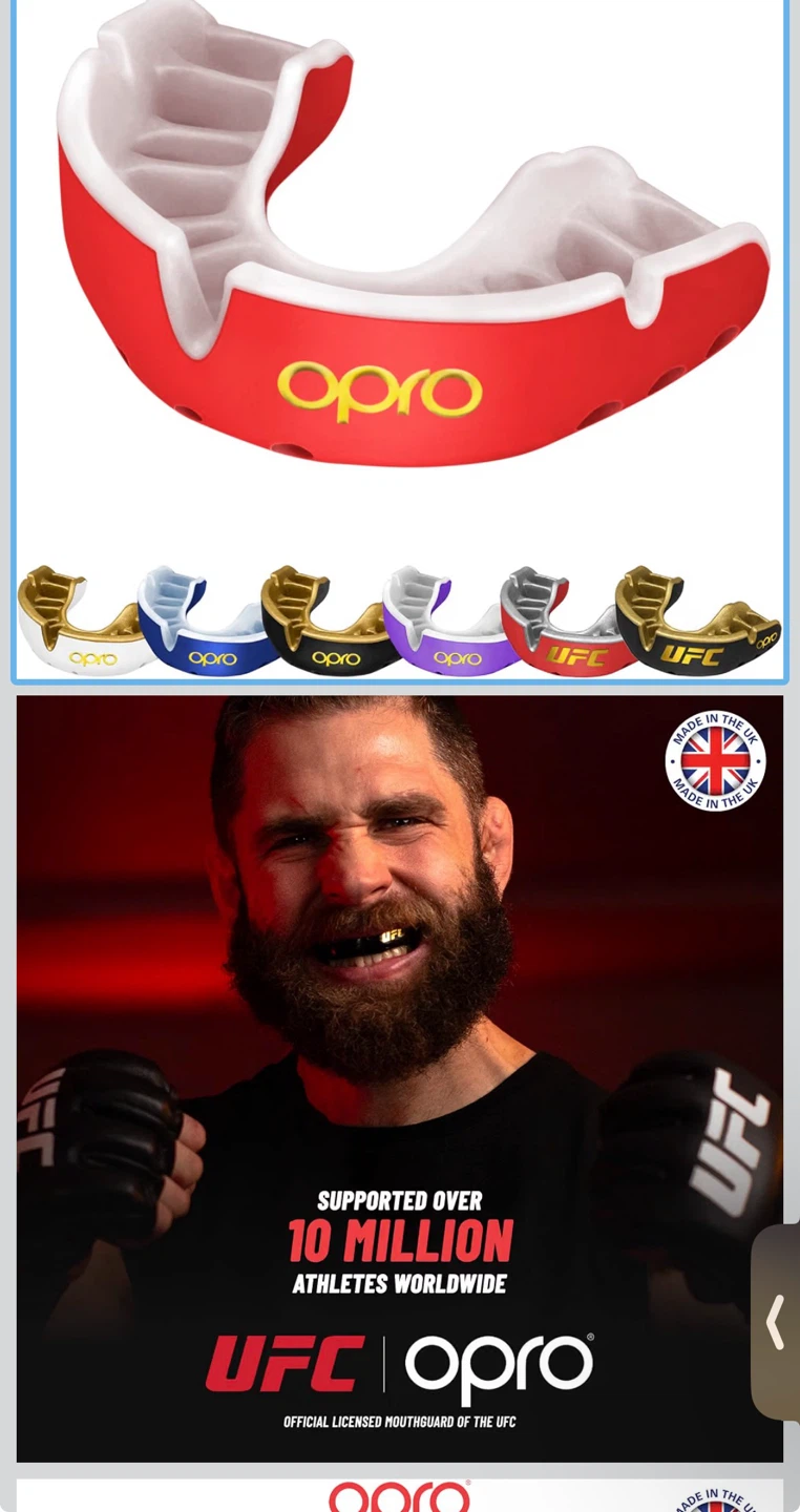 Opro Gold Youth Ultra Fit Mouthguard - Red/Pearl - photo 4