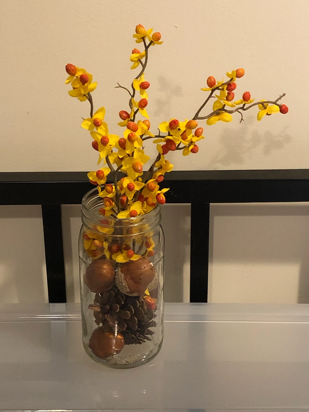 Fall Floral Mason Jar Decoration 🏈
